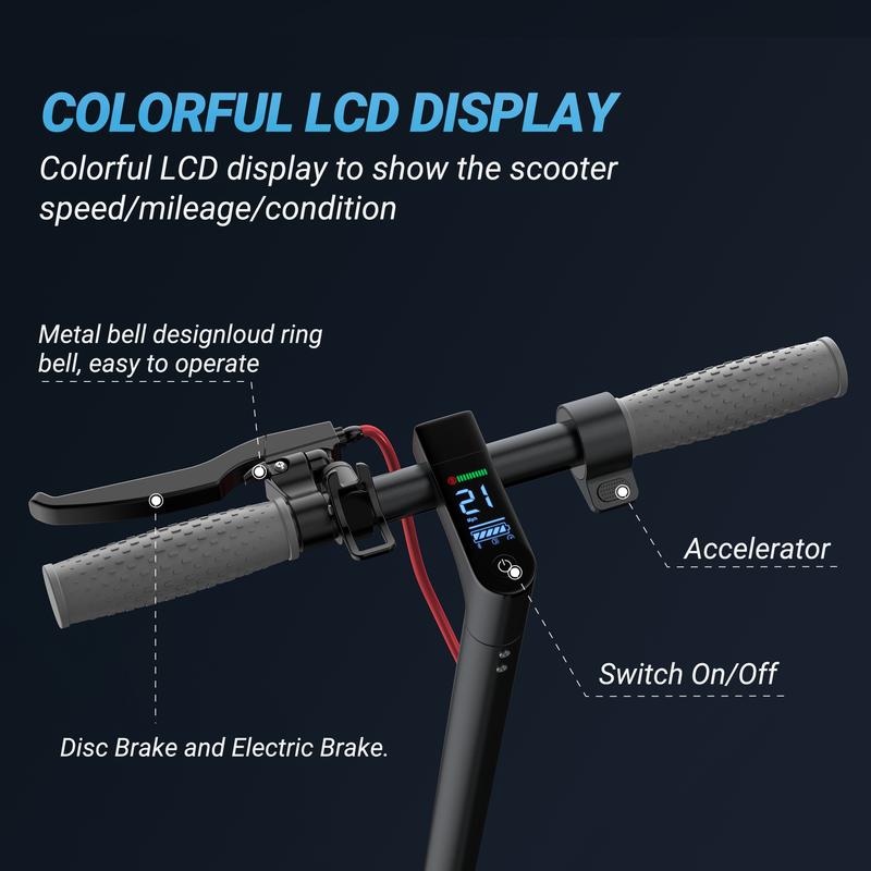 Electric Scooter - 8.5" Solid Tires, 350W Motor Up to 22 Miles of Range and 19 MPH Portable Folding Commuter Scooter with Dual Braking System and App E-Scooter 3