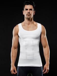 Men's Solid Compression Shapewear Tank Top, High Stretch Tummy Control Shaper Vest, Men's Shapewear for Summer, Summer Outfits 2024, Shapewear Workout