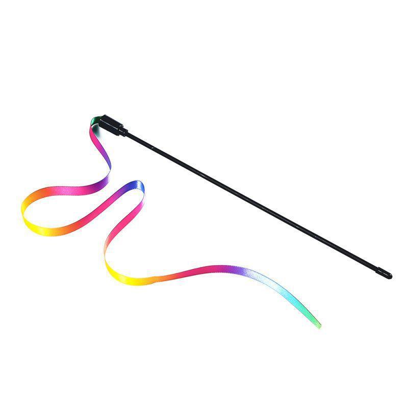 Product Introduction of Pet Cat Toys Cute Funny Rainbow Strips Stick Cat Teaser Wand  Pet Toys for Cats Interactive Toys Cat Supplies Pet Products 2