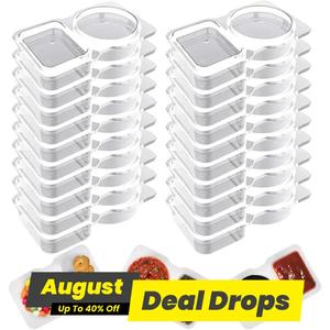 Condiment Container, 10/20/30/40pcs Reusable Snack Serving Container with Lid, Plastic Sauce Container, Condiment Container for Take-out Condiments, Kitchen Stackable Storage Containers