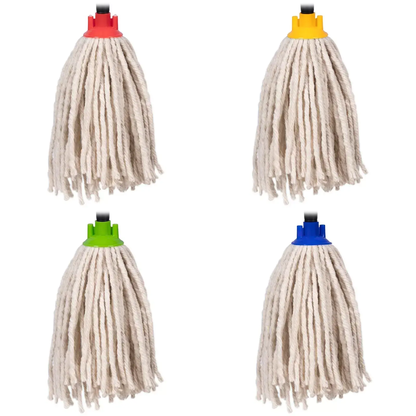 Replacement Cotton Mop Heads Screw In Socket Heavy Duty Colour Coded Cleaning