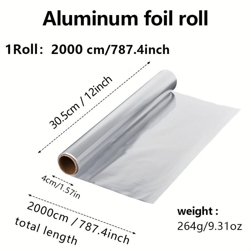 1 Roll Heavy Duty Aluminum Foil, 12-Inch Wide, Premium Wrapping for Christmas and New Year Gifts, 65.66 Sq Ft, No Electricity Needed, Holiday Material Cookware Disposable 2