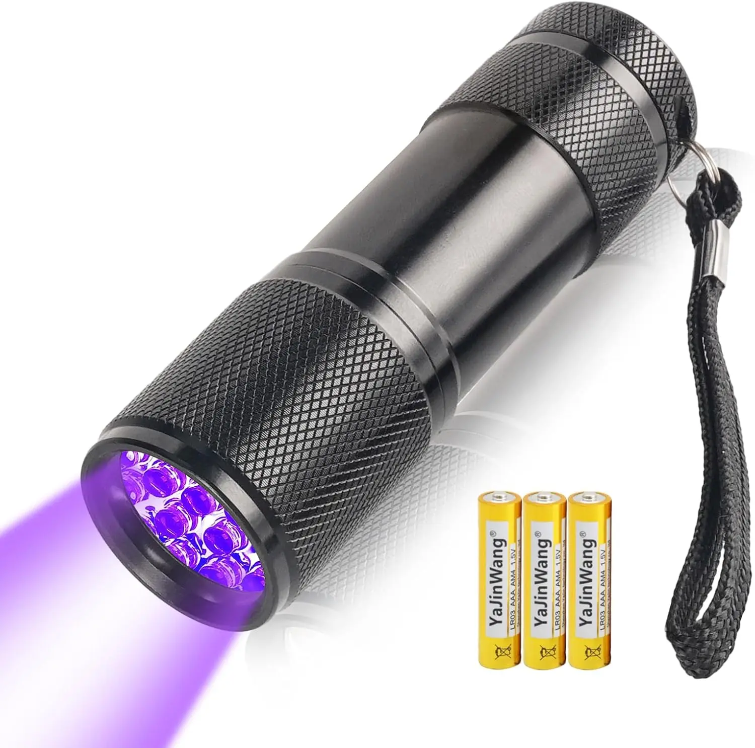 UV Torch Light,9 LED 395nm Ultraviolet Flashlight Torch, Black Light Detector for Pet Urine on Floors/Carpets,3 AAA Batteries Included