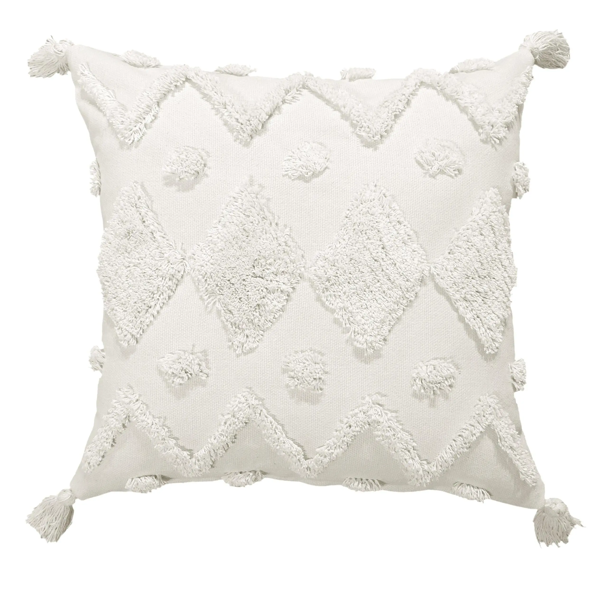 Cotton Tufted Woven Cushion 45 X 45 Natural