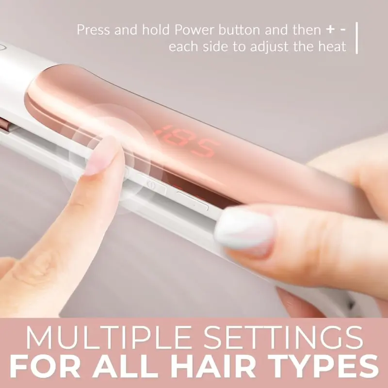 Lily England Deluxe Hair Straighteners - Ceramic 2 in 1 Flat Iron Hair Straightener & Curler - Adjustable Temperature & Fast Heating Plates - Dual Voltage 4