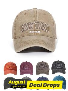 New York Embroidery Baseball Cap, Casual Outdoor Sports Hat for Men & Women, Vintage All-match Sun Hat for Daily Wear, Baseball Bats Hats