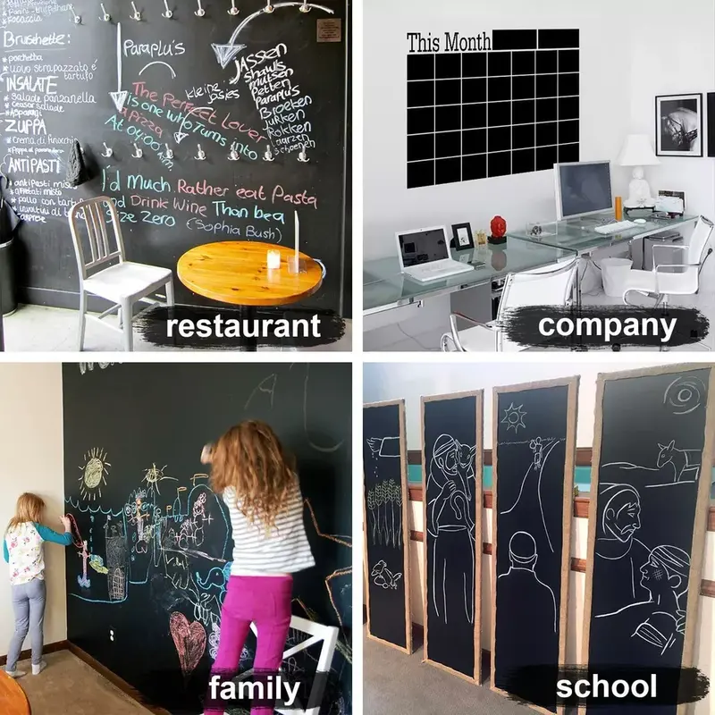 200 x 60cm Removable Blackboard Vinyl Wall Sticker Chalkboard Decal + 5 Chalk UK 3