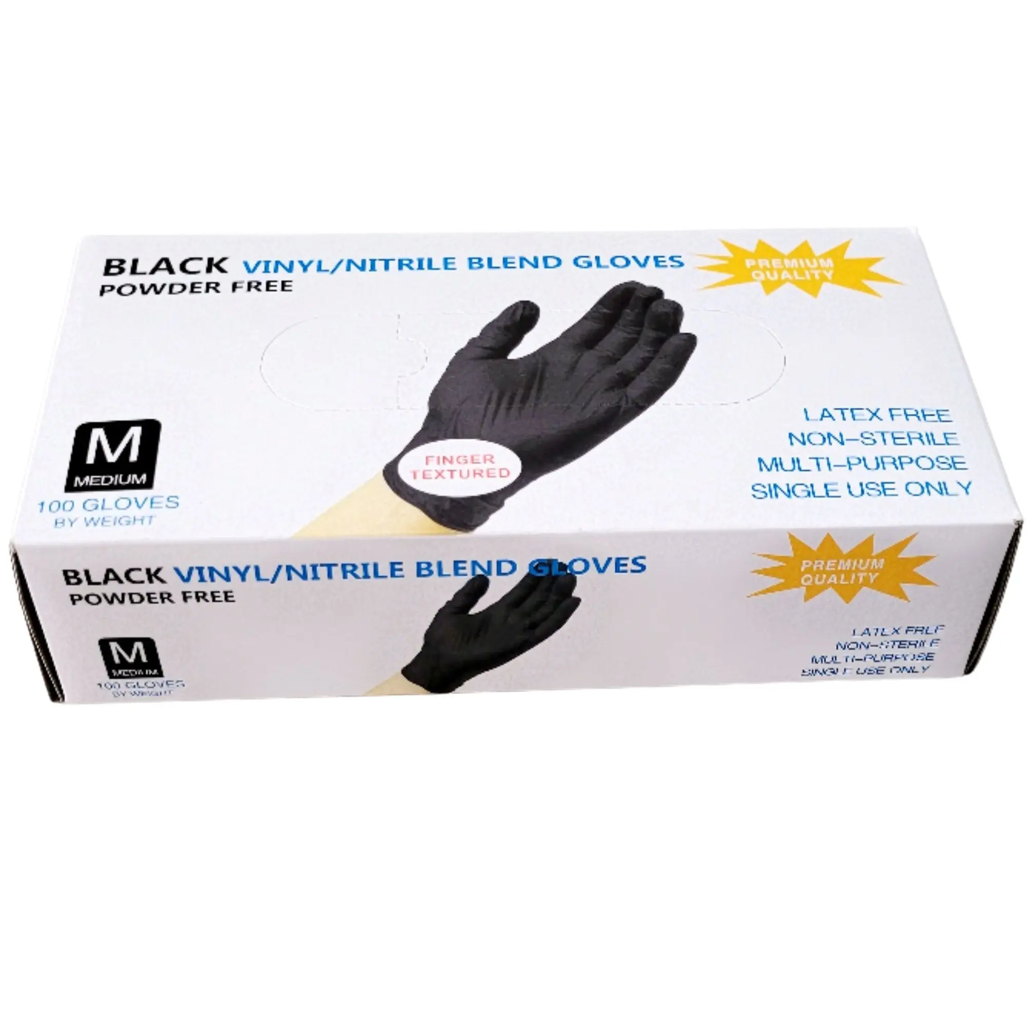 100 PACK BLACK DISPOSABLE NITRILE GLOVES POWDER LATEX FREE Food/Mechanics/Cleaning Heavy Duty M/L/XL Household Catering