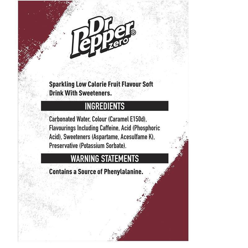 Dr Pepper Zero Sugar Carbonated Soft Drink, 330 Ml Can (Pack of 24) – Bold and Refreshing Flavor 5