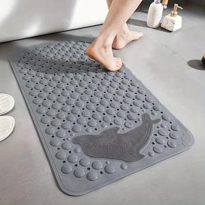 Dolphin Pattern Bath Mat, Non-slip Bathroom Mat with Suction Cups & Drain Holes, Foot Massage Mat, Bathing Accessories for Home Bathroom