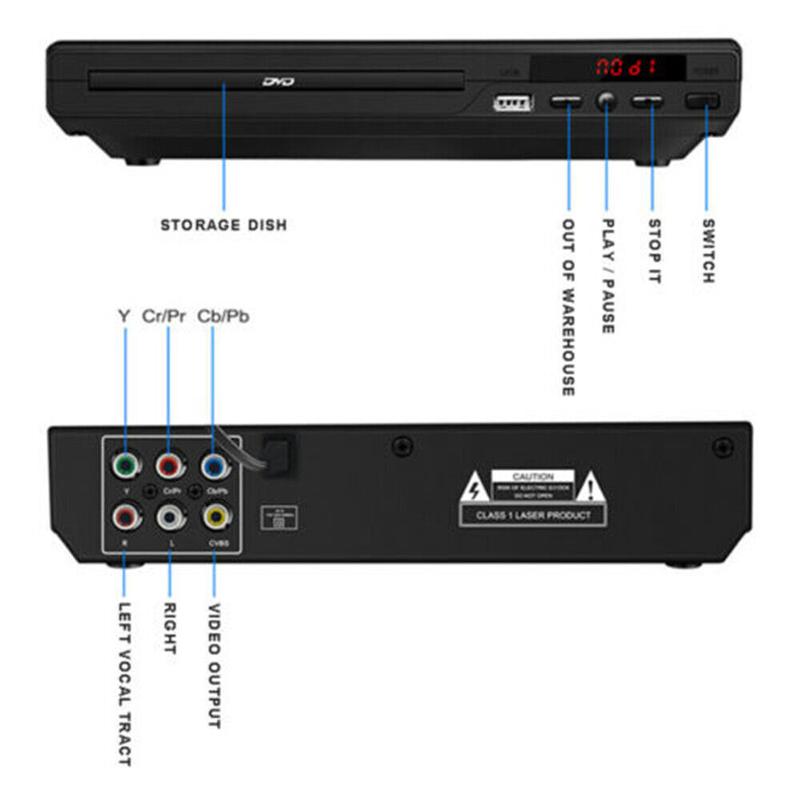 DVD Player Compact Multi Region HDCD CD VCD Music Disc Upscaling USB With Remote 3