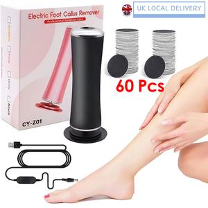 [British Seller] Portable Electric Foot File, USB Foot Grinder For Men & Women, Electric File for Feet, with 60pcs Replacement Pad
