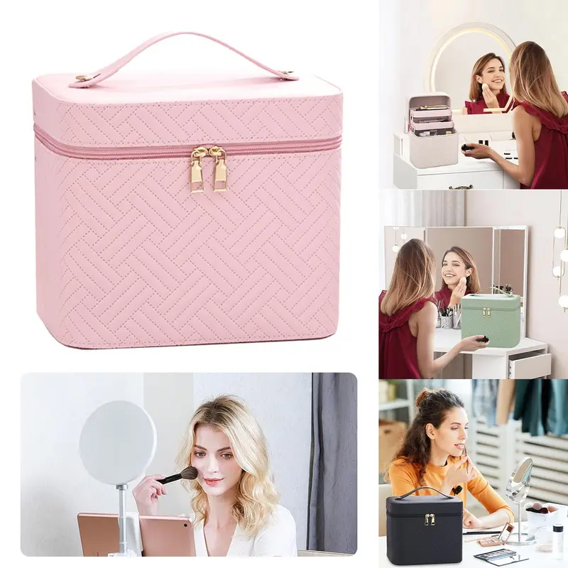 Extra Large Vanity Case Beauty Box Make up Jewelry Cosmetic Nail Storage Box AU 5