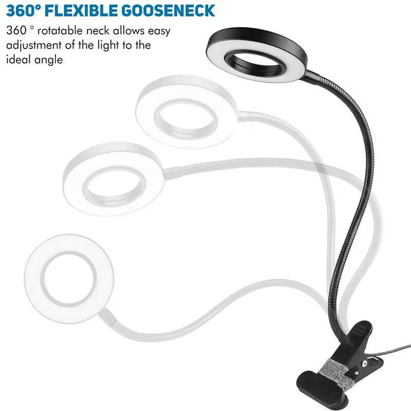 48 LED USB Clamp Clip On Desk Light - Flexible Bed Reading Table Study Night Lamp (3 Colors) 6