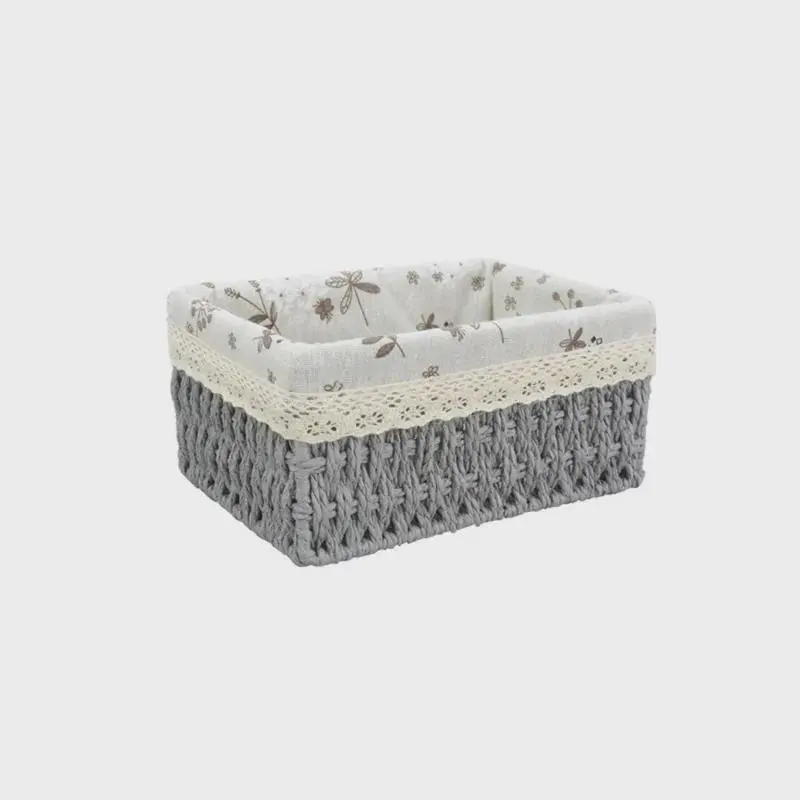Woven Rattan Storage Basket with Lid, Handmade Sundries Organizer for Food, Books, Snacks, and Picnic Use 8