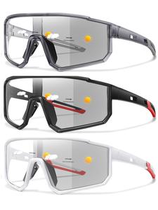 Large Frame Cycling Sunglasses, Motorcycle Goggles, 3 Pairs Outdoor Sportive Shield Sunglasses, Windproof Sunglasses for Men & Women, Fashion Accessories for Outdoor Activities