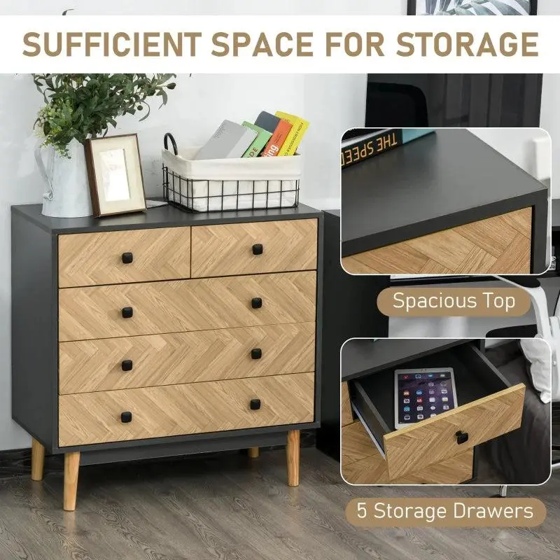 5-Drawer Chest with Metal Handles for Bedroom 6