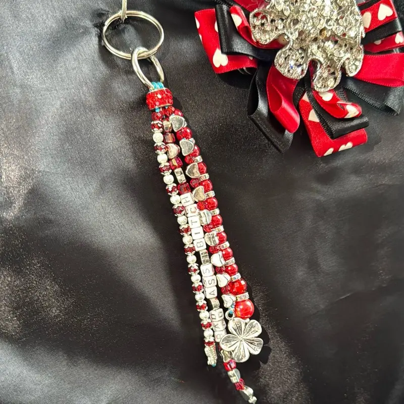 Red & SilverBad A** B***** Bling Keyring 3