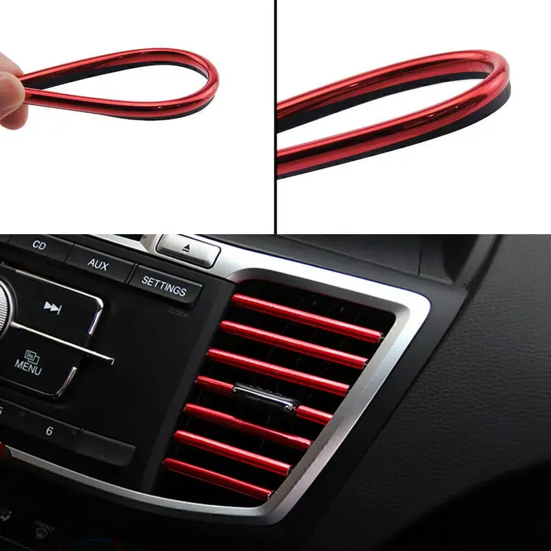 10× Car Accessories Interior Air Conditioner Air Outlet Decoration Stripes Cover 3