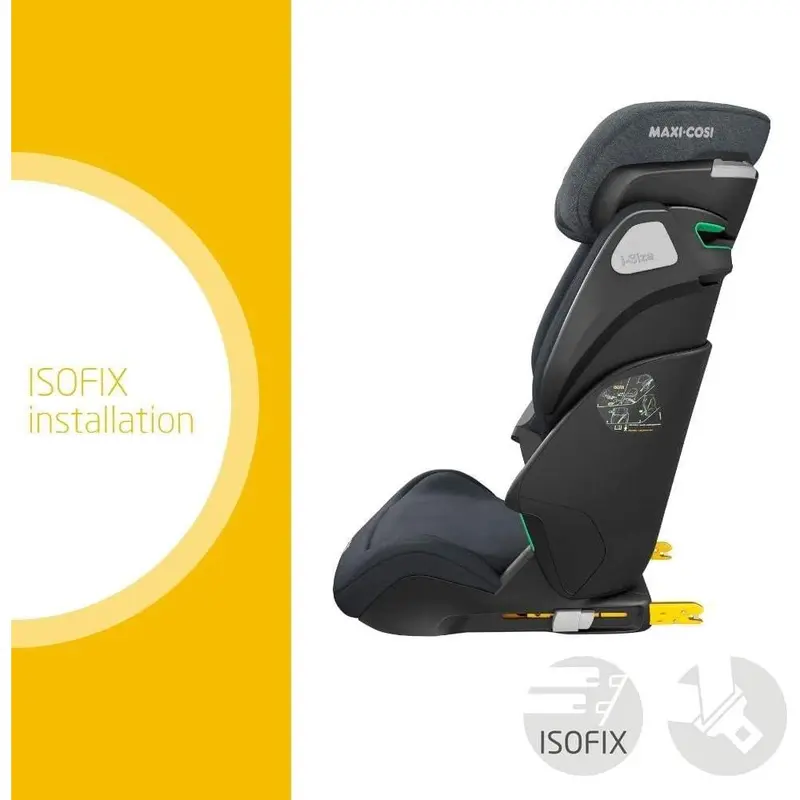 Kore i-Size High Back Booster Seat, 3.5 - 12 years, 100 - 150 cm, ISOFIX Car Seat, Adjustable Height/Width, Side Protection System Plus, Quick & Easy Buckle Up, Authentic Graphite 1