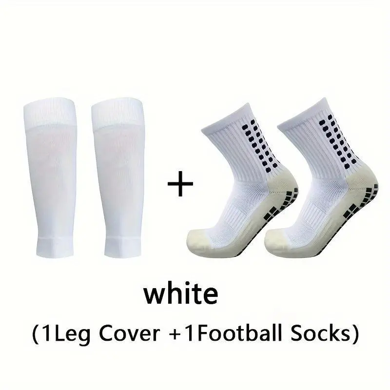 2pcs set of thickened towel bottom football socks and leg protectors 5