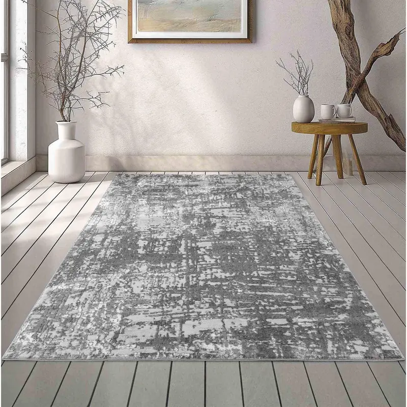 Serenity Abstract Lines Rug - Grey 0