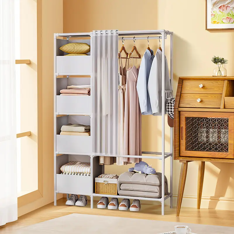 AceHome Portable Metal Closet Bedroom Cabinet 5