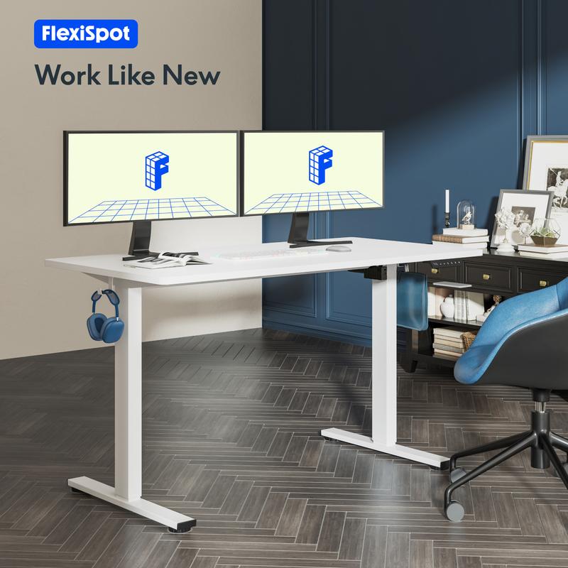 FLEXISPOT ONE PIECE Electric Standing Desk | Height Adjustable Sit Stand Desk | Ergonomic & Space-Saving Desk for Home Office or Study Room 0