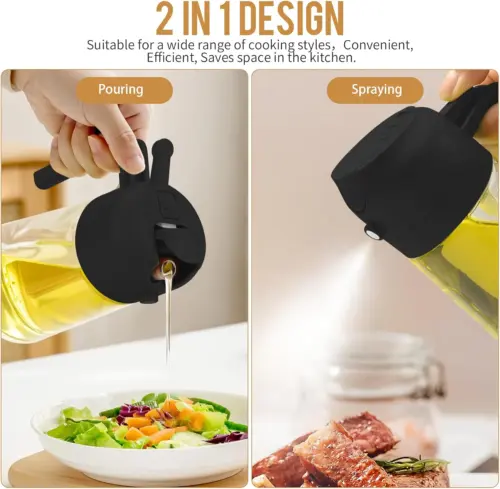⚡[2-3 day arrival]2-in-1 Oil Spray Bottle Kitchen Cooking Oil Dispenser Multi-Purpose Sauce Spraye  UK Bbq Glass 1