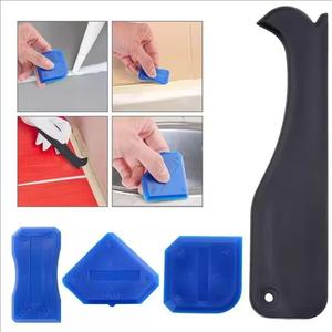 Silicone Caulk Remover & Finishing Tool Set, Plastic Silicone Scraper Tool for Kitchen Tile & Floor, Bathroom Grout Removal Tool, Silicone Caulking Tool Set