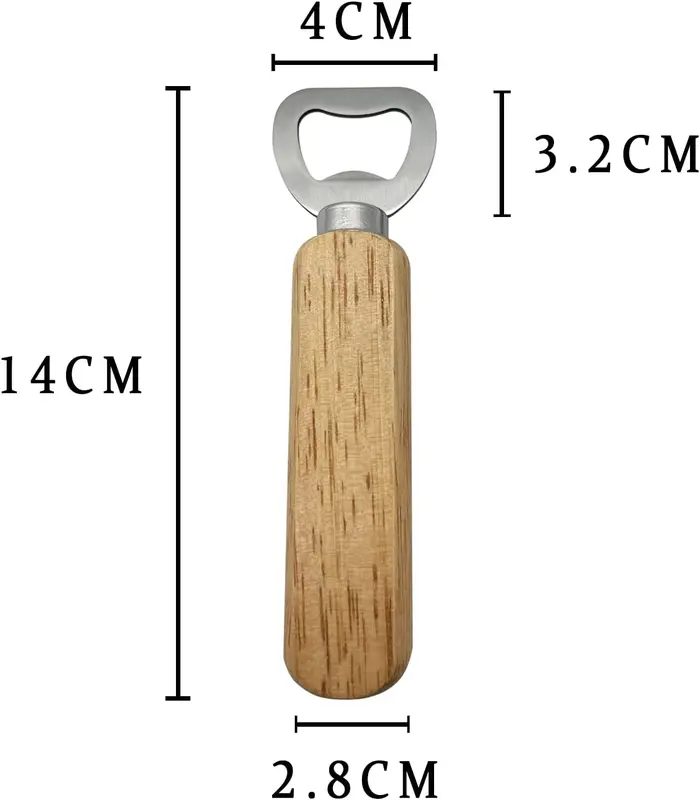 Bottle Opener, Wooden Handle Bottle Opener, Wine Beer Soda Glass Cap Opener 1