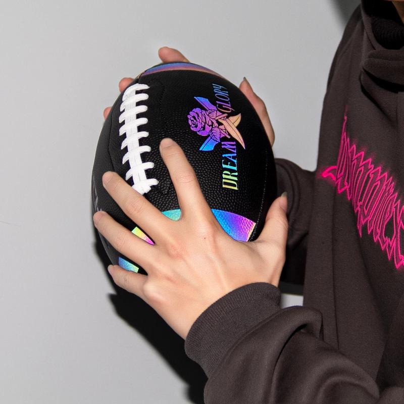 Holographic Black Rugby Ball – PU Leather Anti-Slip Official Size 9 | PSYCHE Sport Training Ball 5