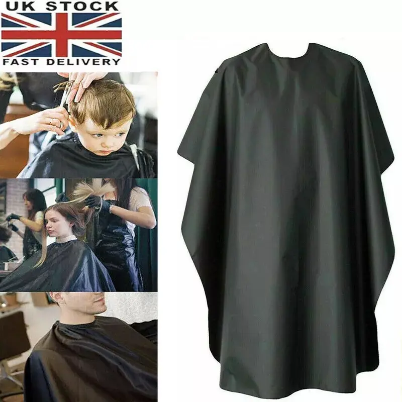 Professional Hair Cutting Apron Salon Barber Hairdressing Cut Gown Black Cape UK- Adjustable Barber Gown  Hair Salon Equipment Haircare