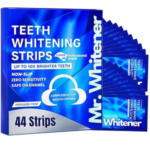 Mr Whitener Teeth Whitening Strips Non Peroxide Set of 44 Strips 22 Pack for Brighter Smile Professional Grade Oral Care No Mess
