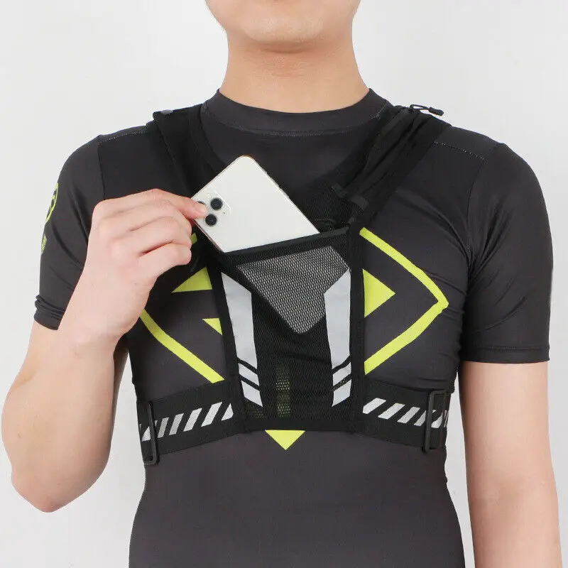 Cycling Running Hydration Pack - Comfortable Chest Water Bottle Holder & Phone Pouch - Breathable Sports Backpack for Men Women - UK 3