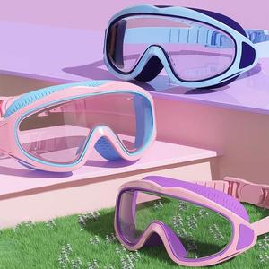 Kids Pool Accessories, Swim Goggles Wide Angle Anti-fog Uv Protection Swimming Goggles, Swim Glasses, Comfortable To Wear, Suitable for 3-14 Years Girls Boys