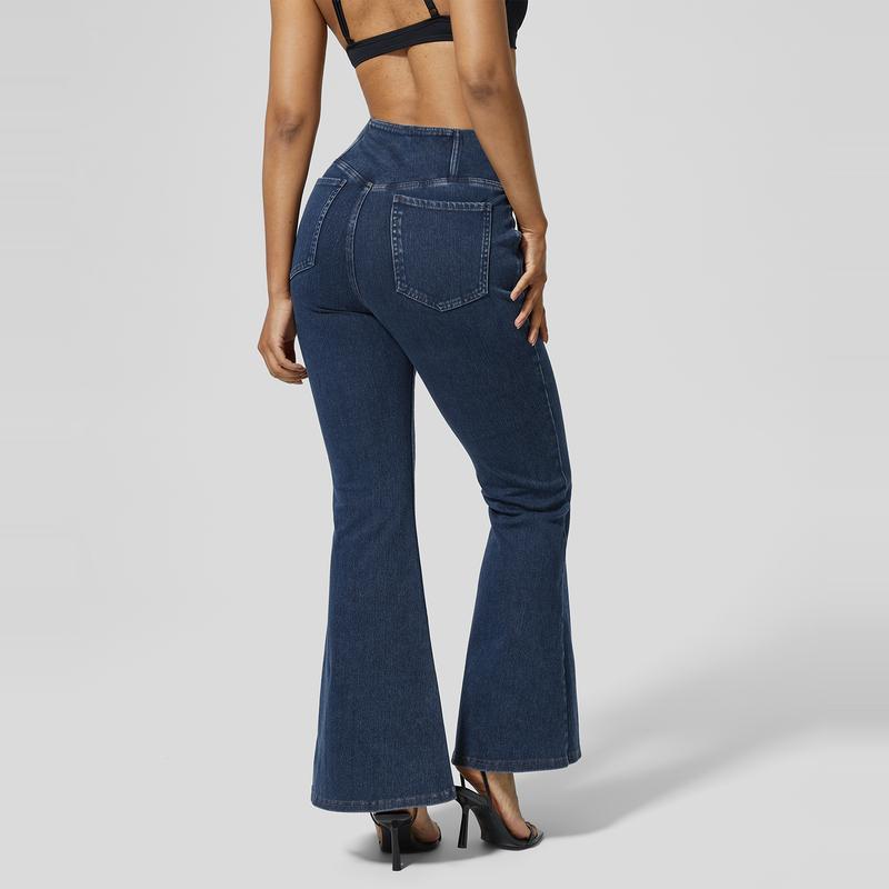 Halara Women's Flex High Waisted Crossover Super Flare Knit Jeans with Pockets - Stretchy Casual Fit, Minimalist Streetwear Style #DealDrops  #Summer #TravelTok 2