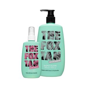 The Fox Tan Upsize Me Bundle - XXL Rapid Elixir 300ml & Rapid Mist 120ml for Faster Tanning with FoxComplex & Aloe Vera