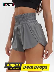 Women's Basic Plain Wrap High Waist Shorts, Summer Clothes Women, Casual Comfort Elastic Waist Shorts for Gym Workout Running, Activewear, High Waisted Shorts, Soft Stretch Shorts, Sports Yoga Shorts, Athletic Shorts