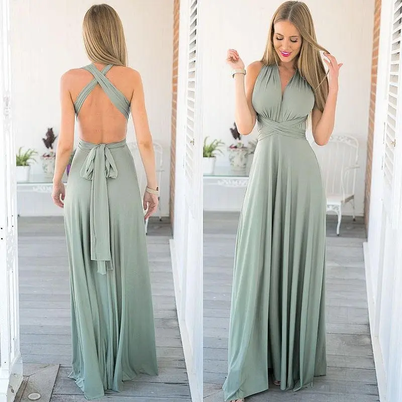【2025】32 Colors Temperament Bridesmaid Wedding Long Dresses Sister Group Dress Party Dinner Gowns