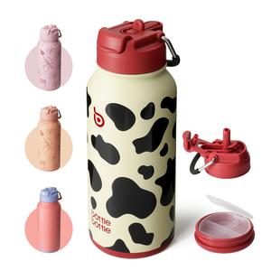 BOTTLE BOTTLE Insulated Water Bottle 950ml(32oz) Stainless Steel Sports Water Bottles with Straw Dual-use Lid Drink Flask Design for Gym with Pill Box