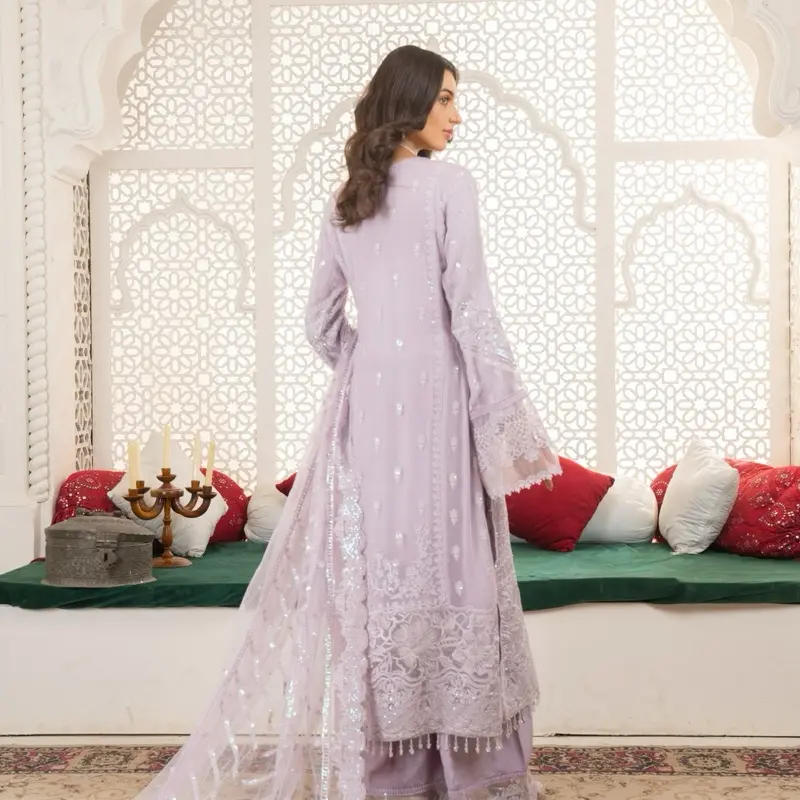 Menaal’s Luxury Baroque Inspired Chiffon Wedding Dress for Women - Comfortable and Elegant - Womenswear 1