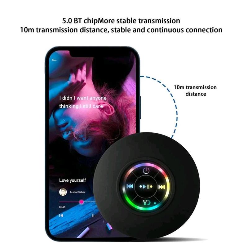Mini Waterproof Bluetooth Speaker with LED Lights & Deep Bass - Wireless & Portable for Music Lovers on the Go - Audio 2