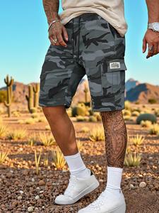 Men's Camo Print Multi-pocket Cargo Shorts, Regular Fit Casual Fashion Comfy Shorts for Summer, Men's Bottoms for Daily Wear, Menswear