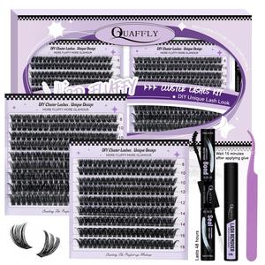 Mixed Length Individual False Eyelashes & Tweezers & Glue & Glue Remover, 360pcs/set Natural Look Eyelashes Kit, Eyelashes Extensions, Eyelash Tools, Lash Clusters, Volume Individual Lashes, Cosmetic, Eye Makeup Supplies, DIY Eyelash Extensions