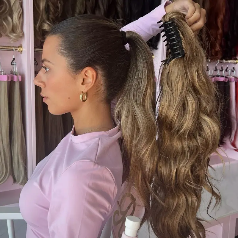 Jaime Brushed Out Wave Claw Clip Ponytail- 28 inch 4