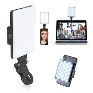 Portable Selfie Light, LED Portable Bi-color Fill Light, USB Rechargeable Clip-on Light for Video