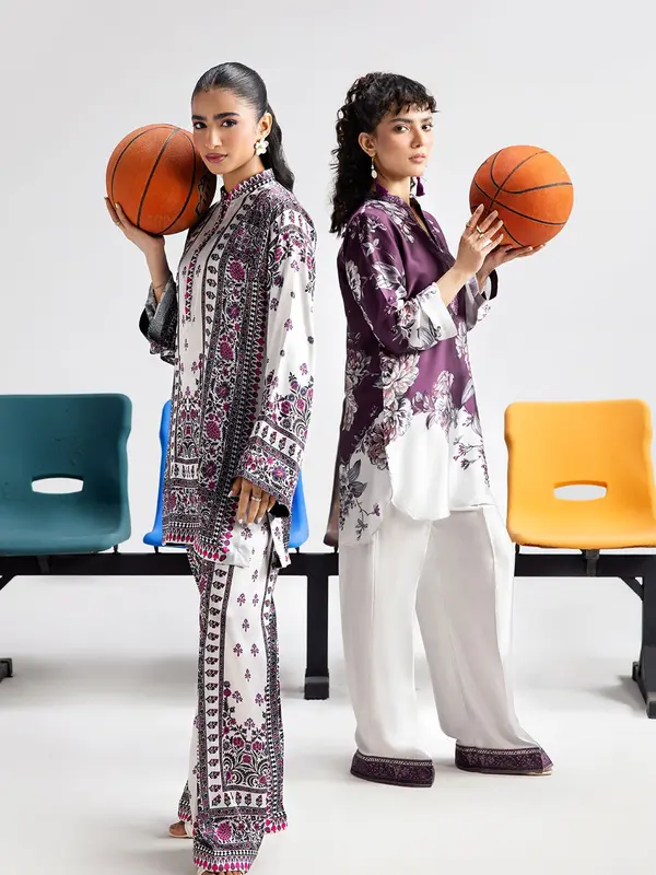 PURPLE SAPPHIRE AP-114 Digital Printed  shirt and straight pants on Crease Silk fabric 5
