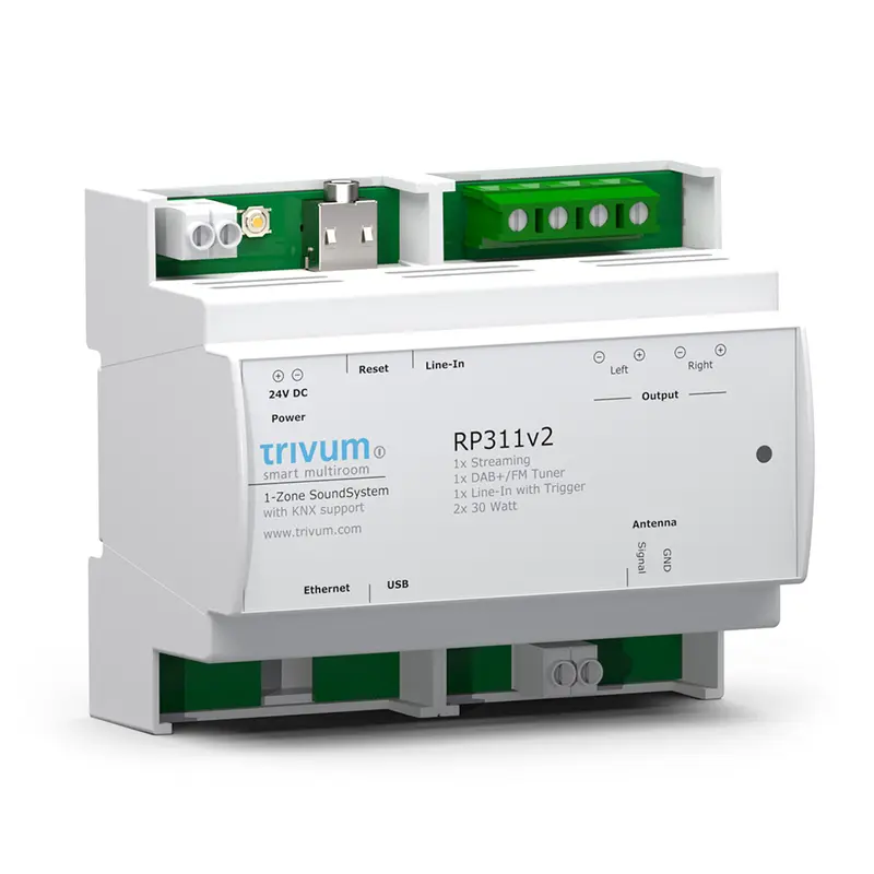 Trivum RP311V2 1-Zone Multiroom Din Rail Smart Audio System Amplifier 0
