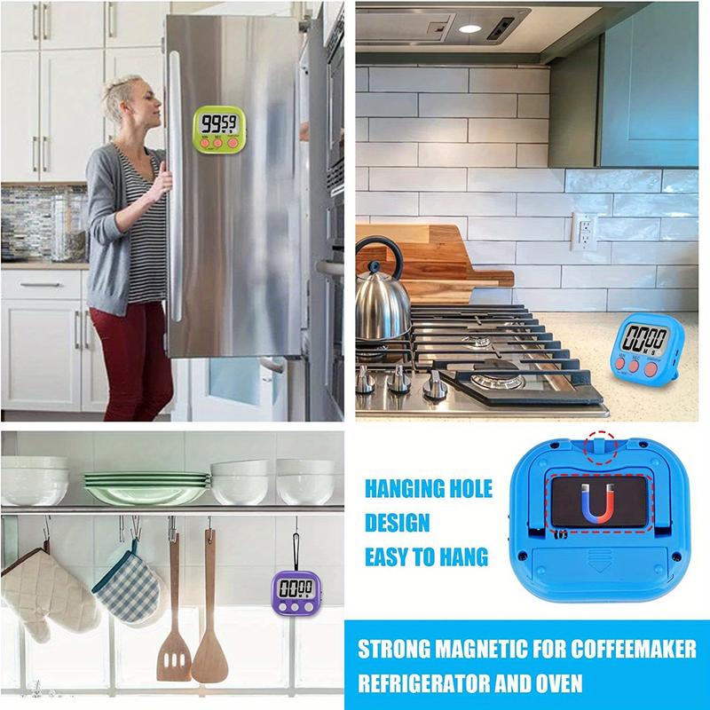 Product Introduction of 1pc Multi-Function Electronic Timer - Magnetic Digital Timers, Big LCD Display, Loud/Silent Switch Countdown Timer - For Kitchen, Gym, Classroom, Meeting & More - Perfect Gift for Students, Teachers & Chefs 4